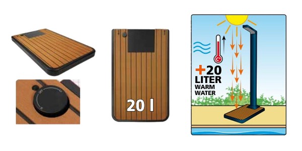 Ubbink Solaris 2 in 1 Bodenplatte Teak für Solar Gartendusche SOLARIS