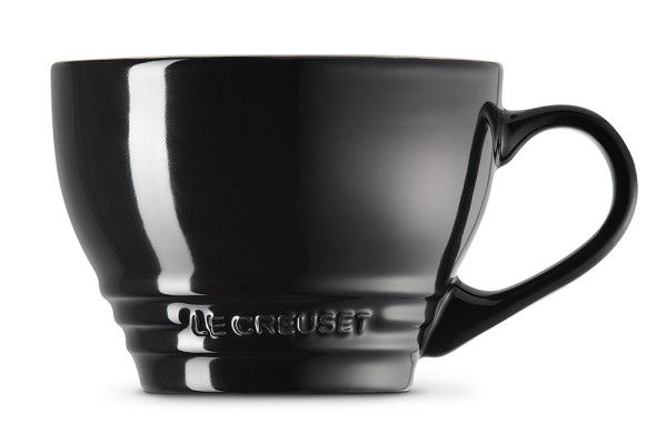 Le Creuset Cappuccino Tasse Steinzeug Schwarz Glänzend 400ml