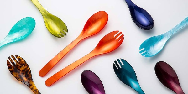 Heim Söhne Salatbesteck Acrylglas Pflaume