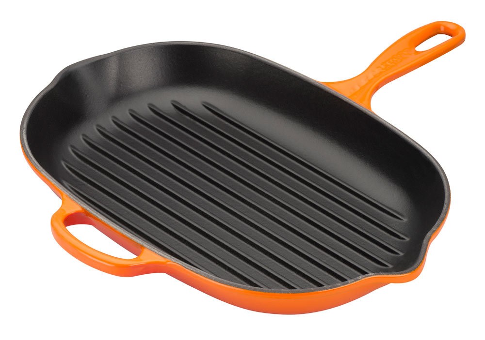 Le Creuset Grillpfanne Oval Signature Gusseisen Ofenrot 32cm