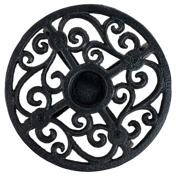 Stövchen Landhaus Vintage Warmhalteplatte Rechaud Gusseisen Antik-Stil Schwarz