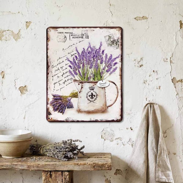 Blechschild Lavande Dekoschild Lavendel Provence Nostalgie Vintage 25x20cm