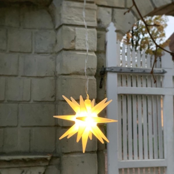 Weihnachtsstern Beleuchtet LED Stern Außen Innen zum Hängen Batterie Timer 12cm