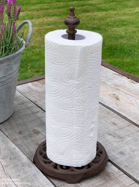 Küchenrollenhalter Nostalgie Stehend Gusseisen Landhausstil Antik-Stil Braun