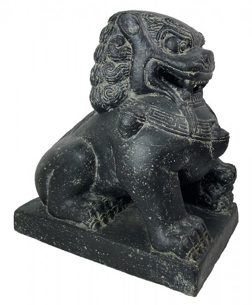 Chinesische Tempellöwen 2 Stück Wächterlöwen Statue Fu Hunde Steinlöwe Steinguss 40cm