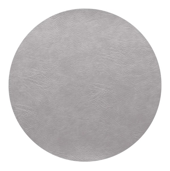 ASA Selection Tischset Rund Grau Silver Cloud Vintage Leder-Optik Platzset