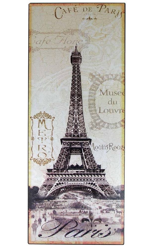 Blechschild Eiffelturm Paris Metro Nostalgie Dekoschild 50x20cm