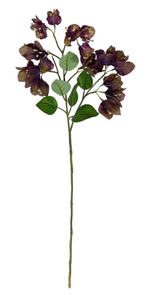 Künstliche Drillingsblume Bougainvilleen Lila Kunstzweig mit Blüten 70cm