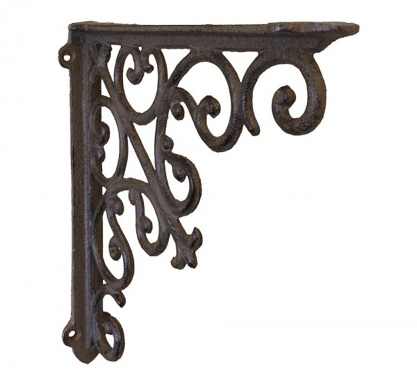 Rustikaler Regalträger Regalhalter Regalwinkel Gusseisen Braun 23x23cm