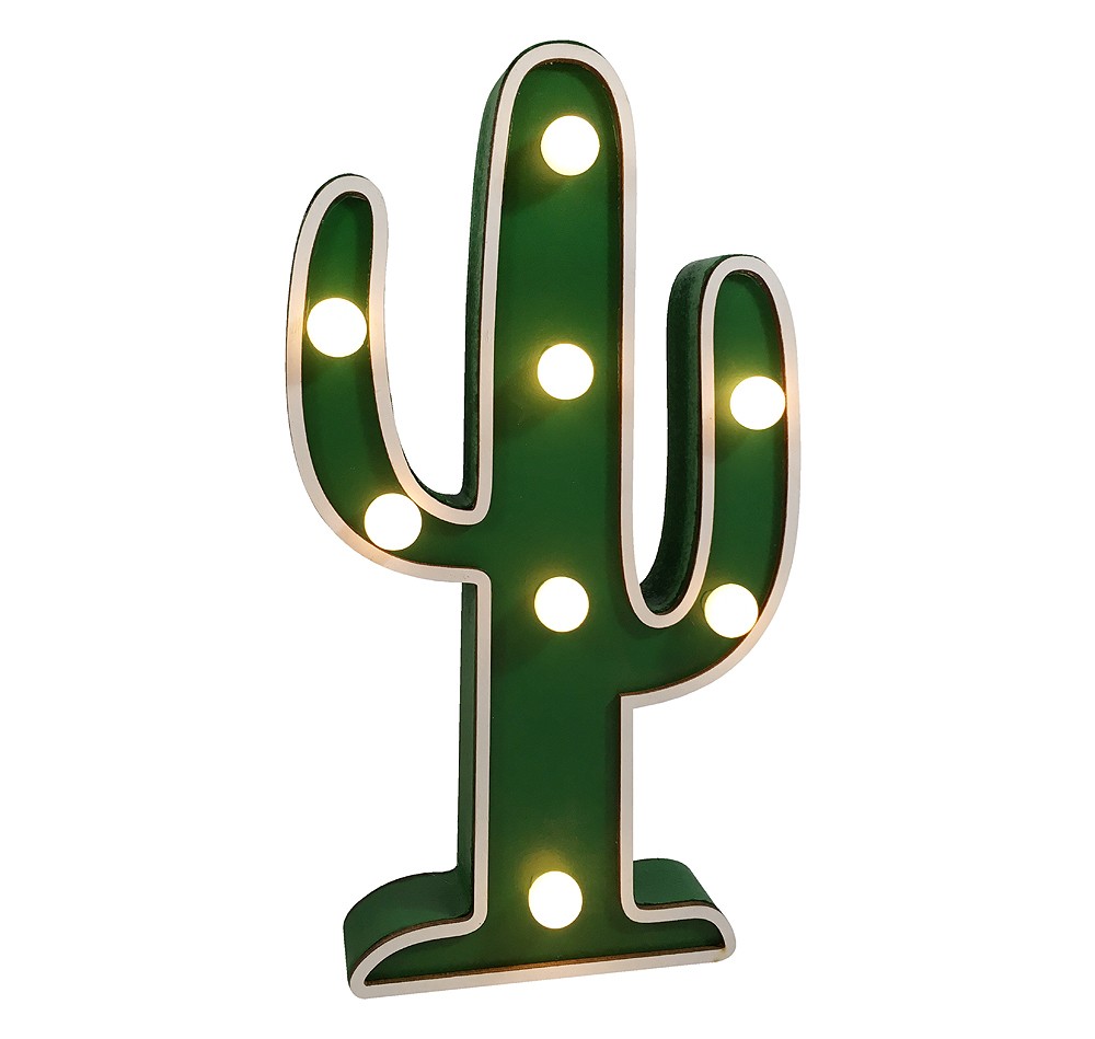 LED Kaktus mit Beleuchtung Nachtlicht Tischlampe Mexiko Strand Karibik H 24cm
