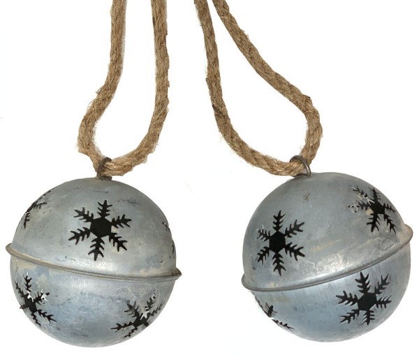 Christbaumkugeln Glöckchen Zink Vintage-Stil 2 Stück Christbaumschmuck