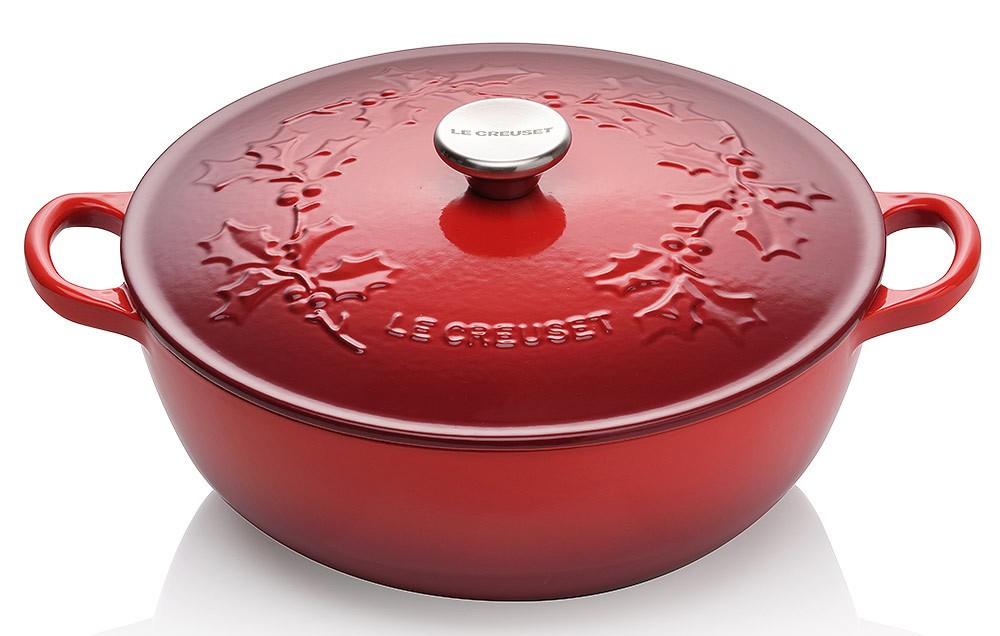 Le Creuset Bräter Holly Rund Gusseisen Kirschrot 26cm