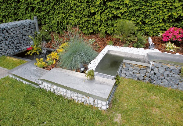 Ubbink Edelstahl-Bachlauf WOLGA Element 90° Ecke Rechts