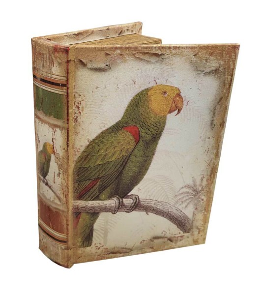 Hohles Buch mit Geheimfach Papagei Buchversteck Nostalgie