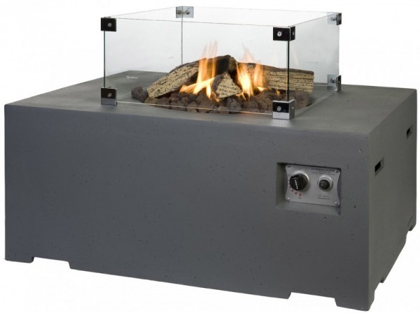 Happy Cocooning Glasschirm für Feuertisch groß rechteckig & quadratisch 56x56x26cm