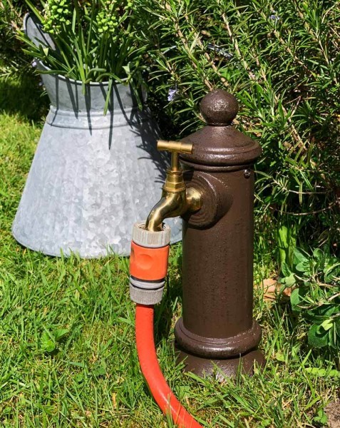 Wasserzapfsäule Klein Wasserzapfstelle für Garten Standbrunnen Antik-Stil 29cm