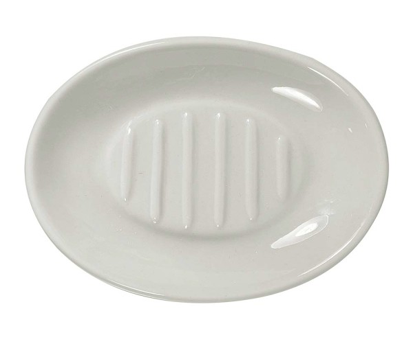 Seifenschale Porzellan mit Fuß Weiß Paris Seifenhalter Vintage Nostalgie