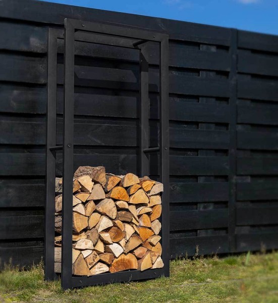 Kaminholzregal Feuerholzregal Brennholzregal Metall Schwarz
