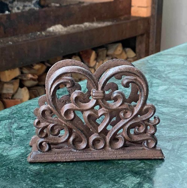 Serviettenhalter Nostalgie Serviettenständer Gusseisen Antik-Braun 10x15cm