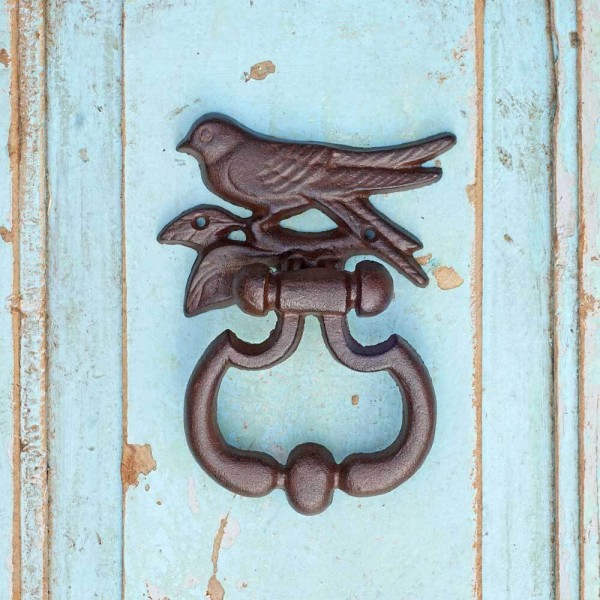 Rustikaler Türklopfer Vogel Gusseisen Antik-Stil Braun Landhaus
