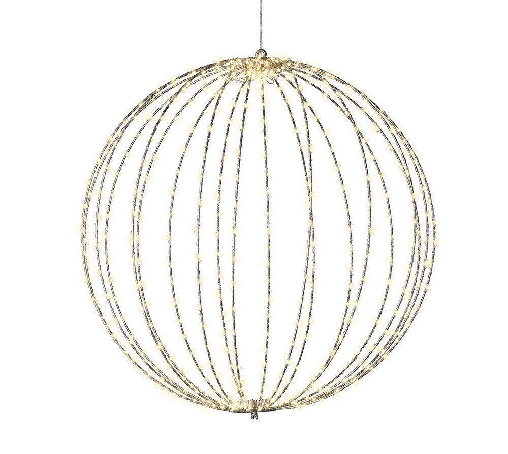 Leuchtkugel Weihnachten zum Hängen LED Kugel Metall Warmweiß Stecker Timer günstig online kaufen