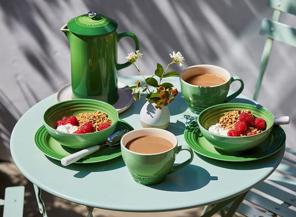 Le Creuset Frühstücksteller Steinzeug Bamboo Green 22cm