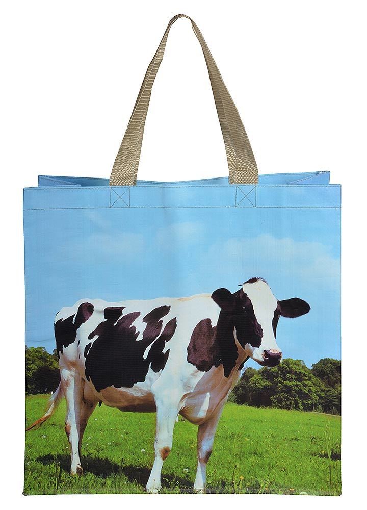 Einkaufstasche Kuh Tragetasche Shopper Bauernhof 40x40cm