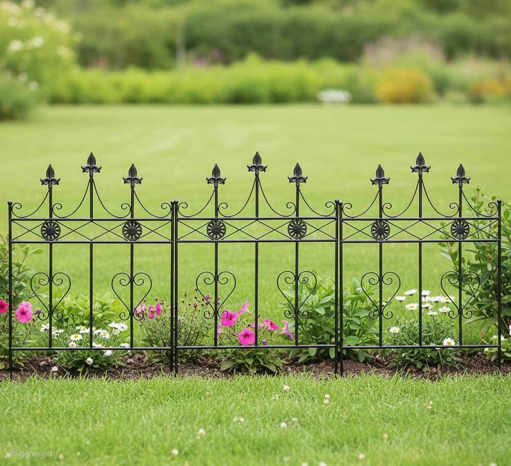 Beetzaun Metall Zum Stecken Beeteinfassung Beetumrandung Antik-Stil 51x70cm günstig online kaufen