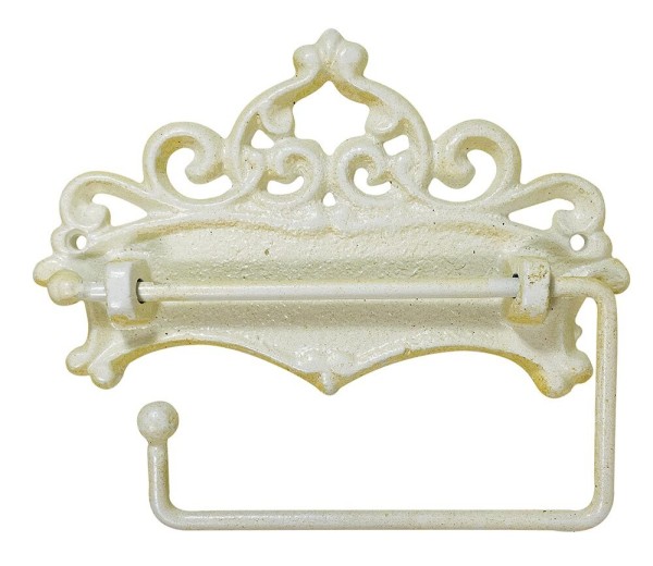 Toilettenpapierhalter Jugendstil Nostalgie Gusseisen Antik-Stil Weiß Vintage