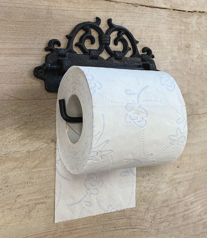 Toilettenpapierhalter Gusseisen Schwarz Vintage Klorollenhalter Antik-Stil