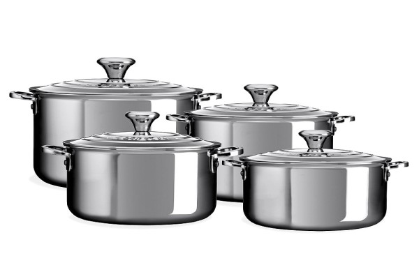 Le Creuset 3-Ply PLUS Topfset 4-teilig Edelstahl
