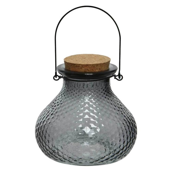 Wespenfalle Glas Grau Taupe zum Aufhängen Landhausstil Insektenfalle 13cm