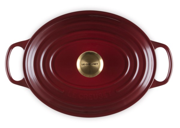 Le Creuset Bräter Signature Oval Gusseisen Garnet (Rhone) Bordeaux-Rot
