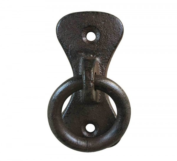 Anbindering Mauerring Befestigungsring Wandring Gusseisen Antik-Stil Braun