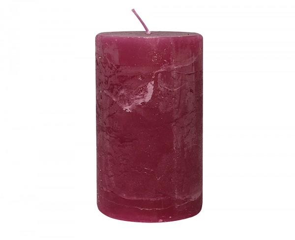 4 Rustic Stumpenkerzen Premium Kerze Fuchsia Pink 6x10cm - 38 Std Brenndauer