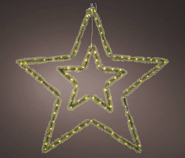 Weihnachtsstern Beleuchtet Innen 2er Set Groß + Klein LED Battterie Timer