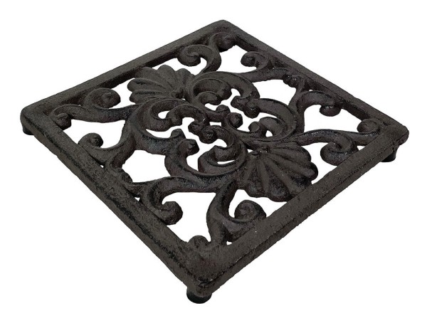 Topfuntersetzer Quadratisch Untersetzer Vintage Gusseisen Braun Antik-Stil 15cm