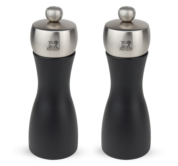 Peugeot Fidji Set Pfeffermühle & Salzmühle Holz Schwarz 15cm