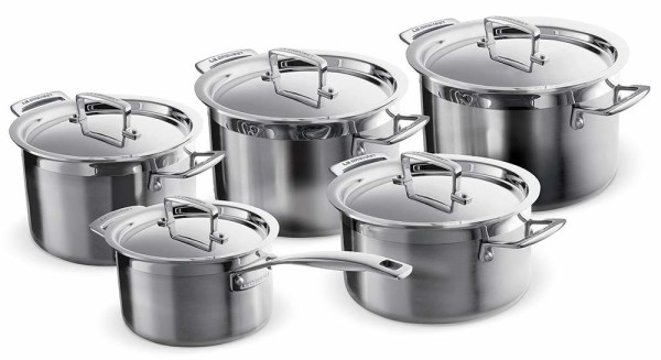 Le Creuset 3-Ply Profi-Topfset 5-teilig Edelstahl
