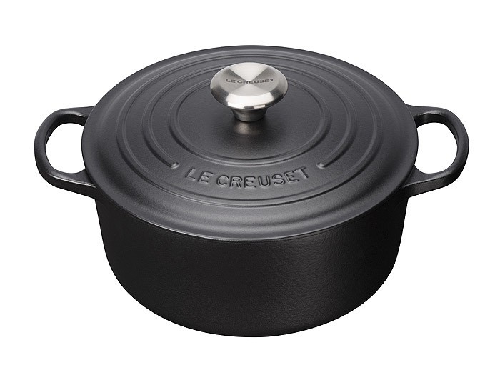 Le Creuset Bräter Signature Rund Gusseisen Schwarz 20cm