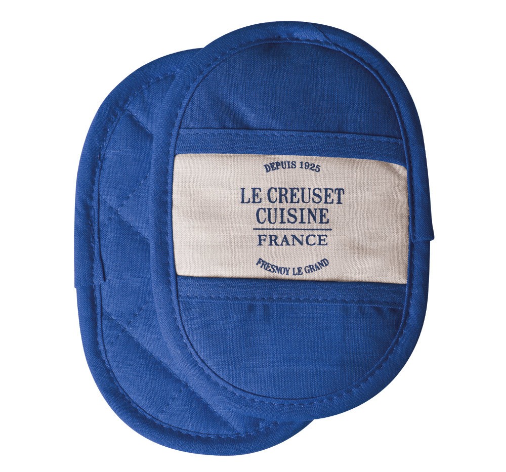 Le Creuset Griffschutz 1925 - Nostalgie 2-Stück Textil Marseille Blau