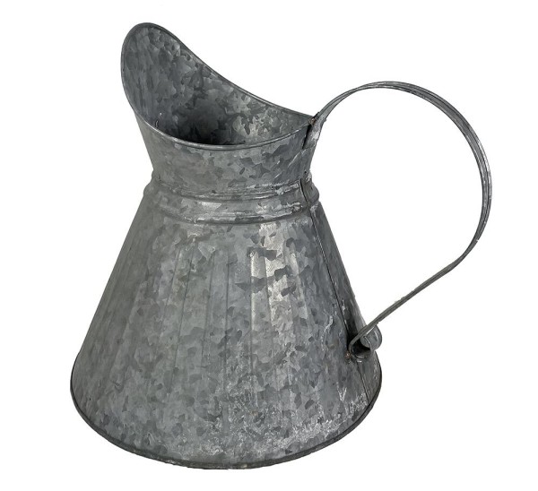 Großer Deko Krug Zink Zinkkrug zum Bepflanzen Zinkkanne Landhaus Vintage-Stil