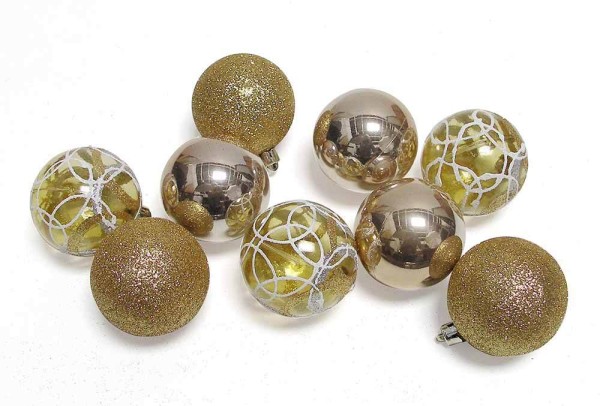 Christbaumkugeln Gold 9 Stück Weihnachtsbaumkugeln bruchfest Christbaumschmuck