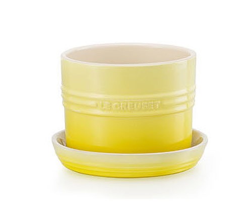 Le Creuset Pflanzenübertopf mit Untersetzer Steinzeug Citrus Le Creuset Pflanzenübertopf mit Untersetzer Steinzeug Citrus