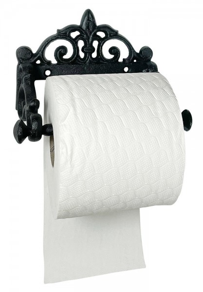 Toilettenpapierhalter Lilie Vintage Gusseisen WC-Papierhalter Antik-Stil Schwarz