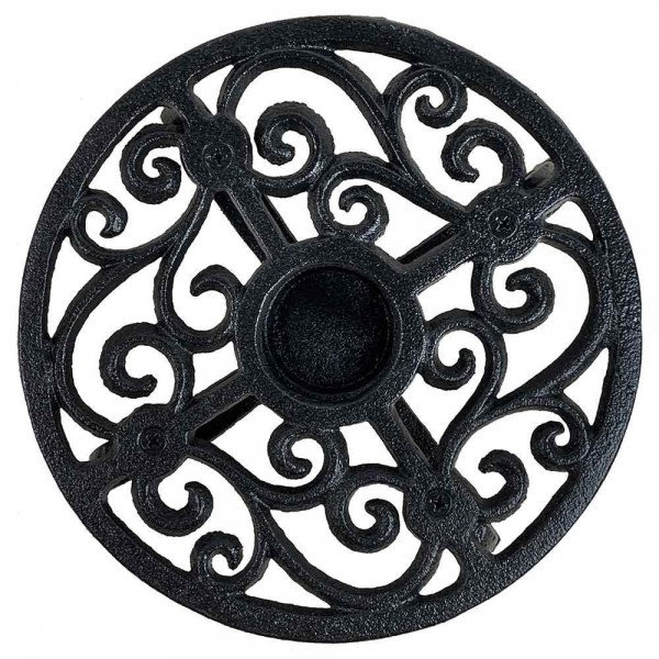 Stövchen Landhaus Vintage Warmhalteplatte Rechaud Gusseisen Antik-Stil Schwarz