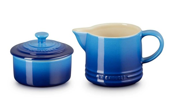 Le Creuset Zucker und Milch Set Steinzeug Azure Blau