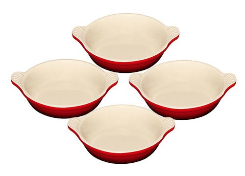 Le Creuset Créme Brulée-Form 4er-Set Steinzeug Kirschrot 16cm Le Creuset Créme Brulée-Form 4er-Set Steinzeug Kirschrot 16cm