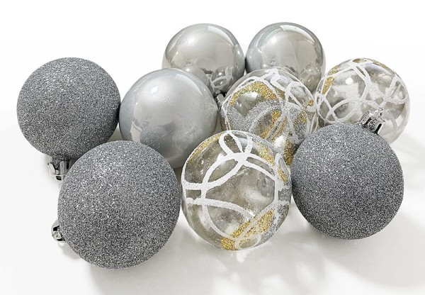 Christbaumkugeln Silber 9 Stück Weihnachtsbaumkugeln Christbaumschmuck