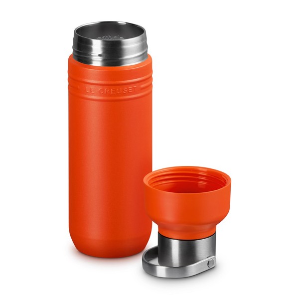 Le Creuset Trinkflasche On The Go Edelstahl Isolierflasche Ofenrot